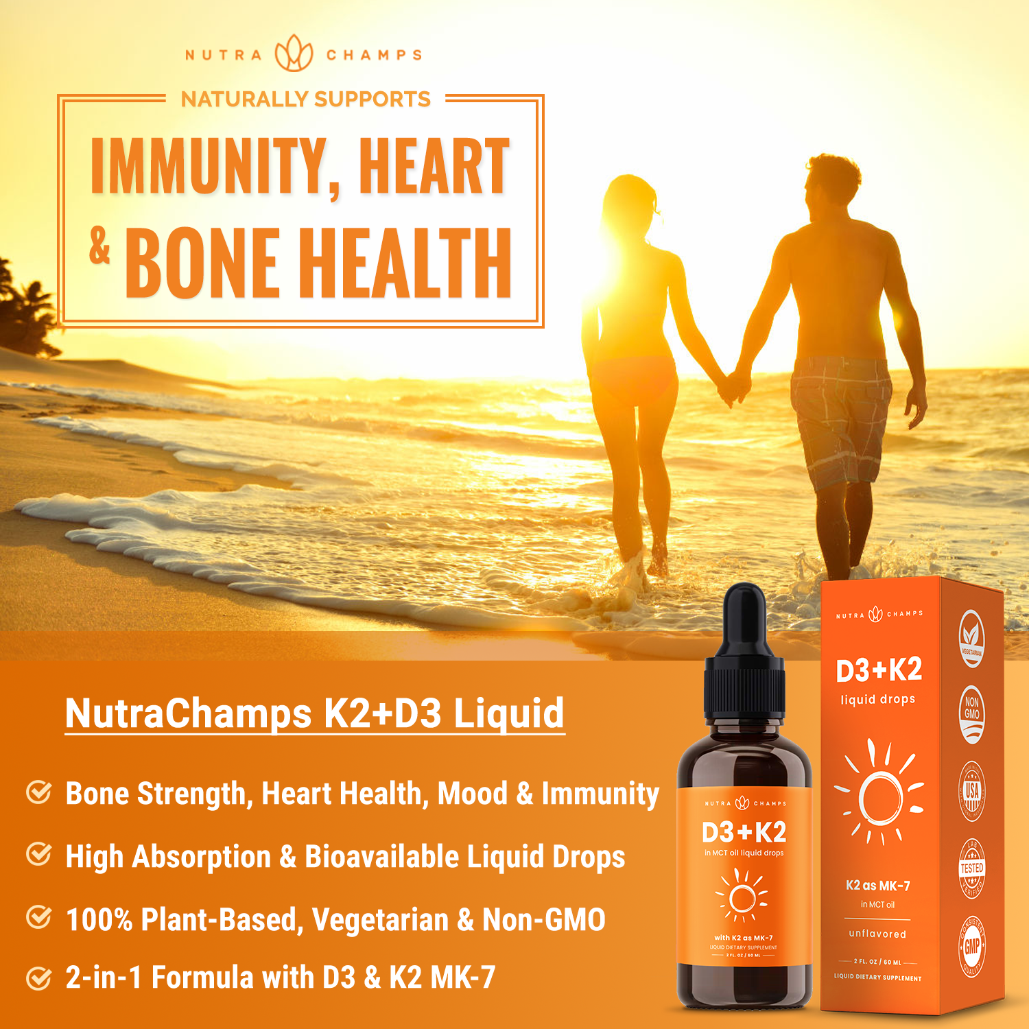 NutraChamps - Wholesale Oral Supplement/Vitamin - Vitamin K2 + D3 Drops2