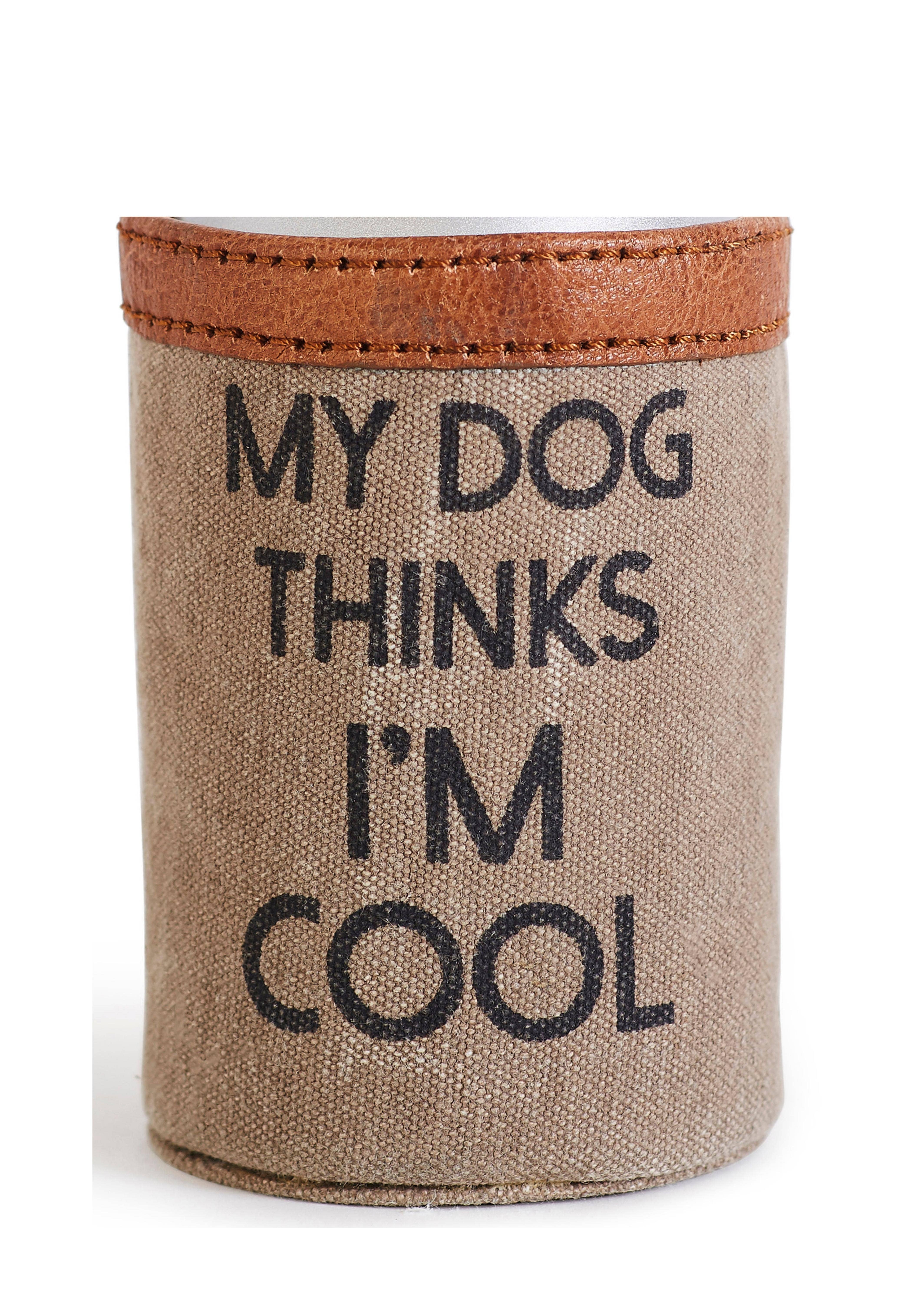 Mona B. - Wholesale Drink Huggers & Koozies - I'm Cool Up-Cycled Canvas Drink Hugger Can Cover2