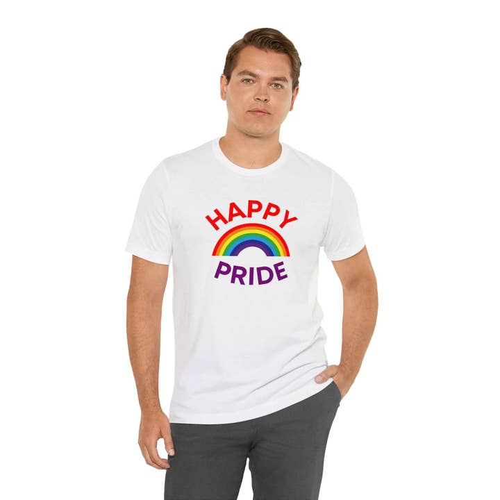 Pride Majic - Wholesale Screen Printed T-Shirt - Unisex - Happy Pride Rainbow Tee – by PrideMajic.com 🌈3