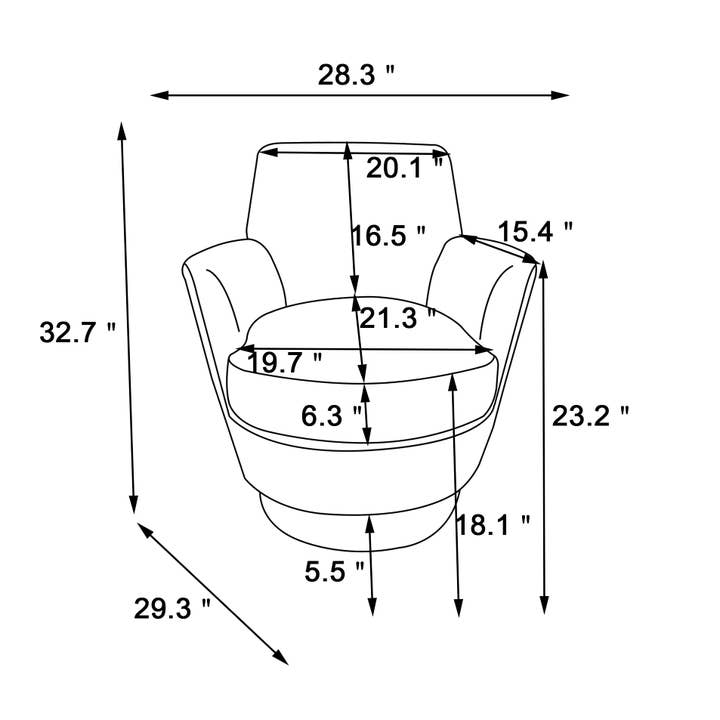 Orange County Decor - Wholesale Chair - Teddy Swivel Barrel Chair, Swivel Accent Chairs Armchair For Living Room, Reading Chairs For Bedroom Comfy, Round Barrel Chairs With Gold Stainless Steel Base Ivory Ivory Primary Living Space