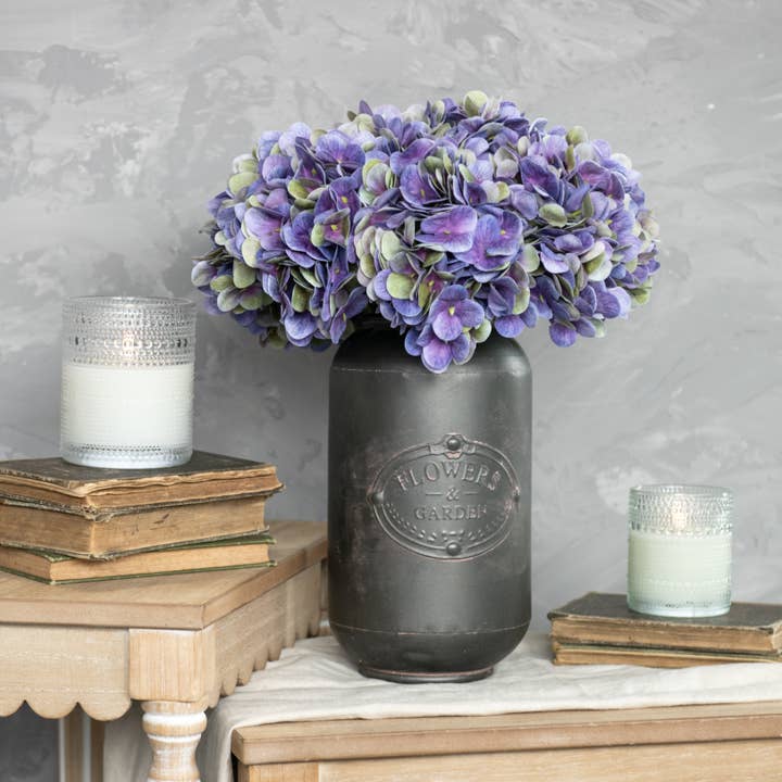 Ragon House – wholesale Artificial flowers – 17" PURPLE HYDRANGEA PICK3