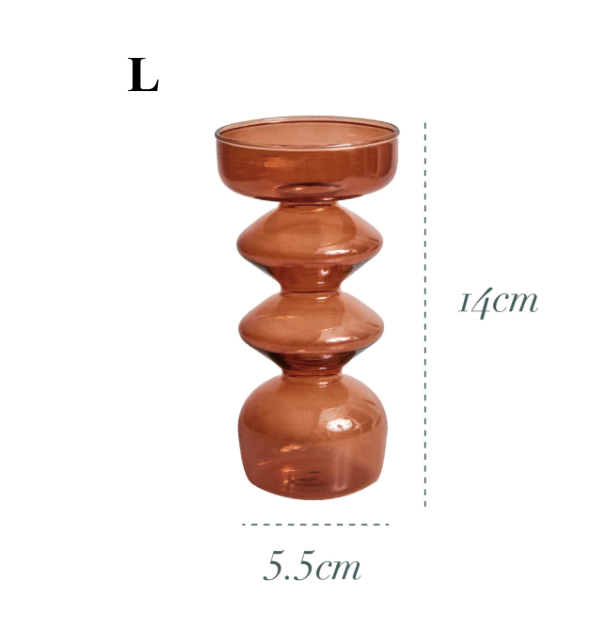 IVORE.GROUP (We cover All Import duty) – wholesale Ljushållare – Brun glasljusstake i retrostil11