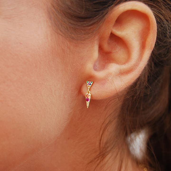 Silver 925 earrings, cz earringsstuds earrings, set 2 pieces for wholesale by Yneda Jewels