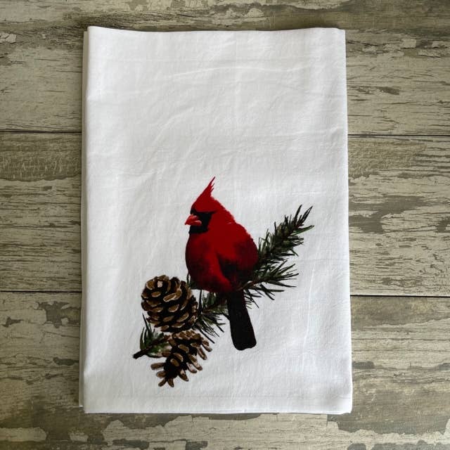 Asciugamano da cucina Winter Cardinal per la vendita all'ingrosso da parte di Blue Poppy Designs