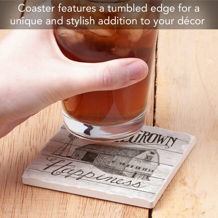 Conimar Promotions - Wholesale Coasters - "Homegrown Happiness" Single Tumbled Tile Coaster 5
