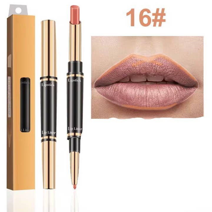 Lipstick and Liner Pencil. Nude pink for wholesale by Organic Body Shop
