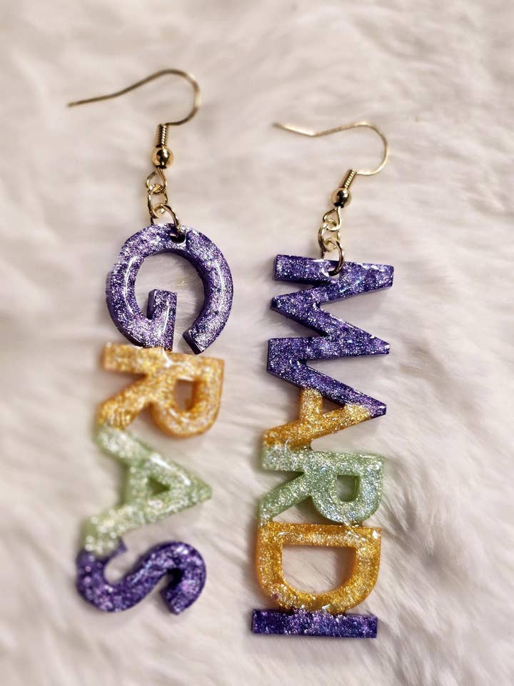Mardi Gras New Orleans Carnival Louisiana Earrings for wholesale by BabyGirl Creations