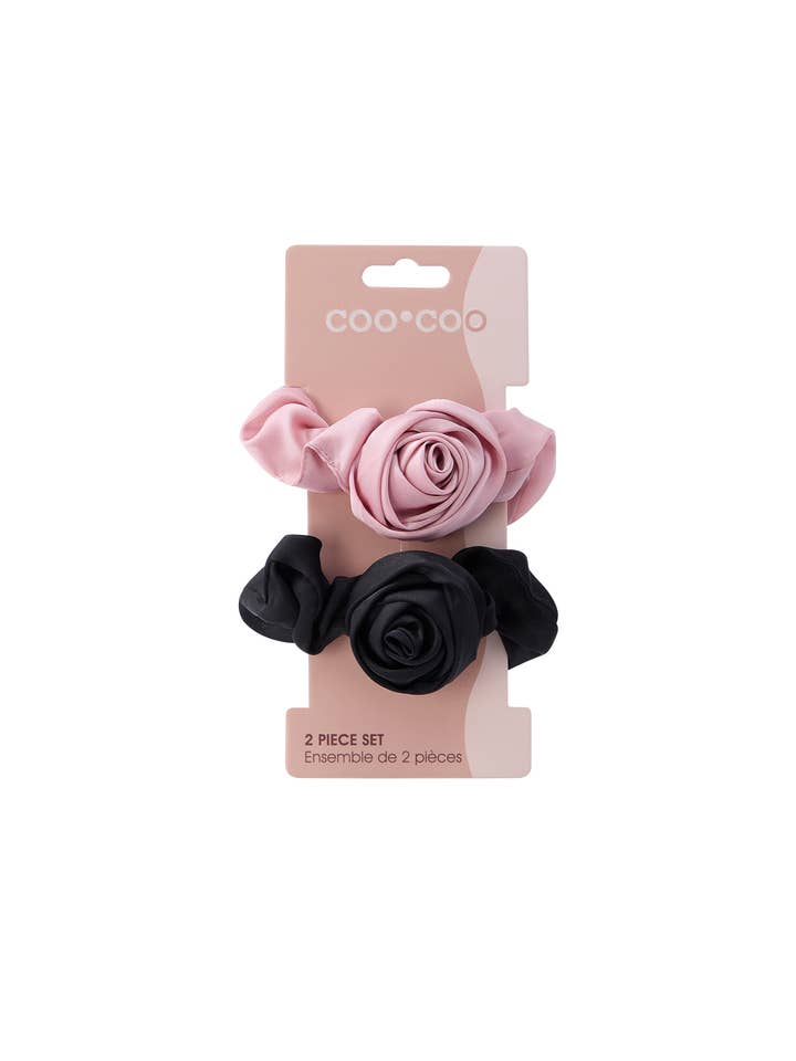 2 Elastici per Capelli Rosa - Rose Noir per la vendita all'ingrosso da parte di CooCoo Beauty