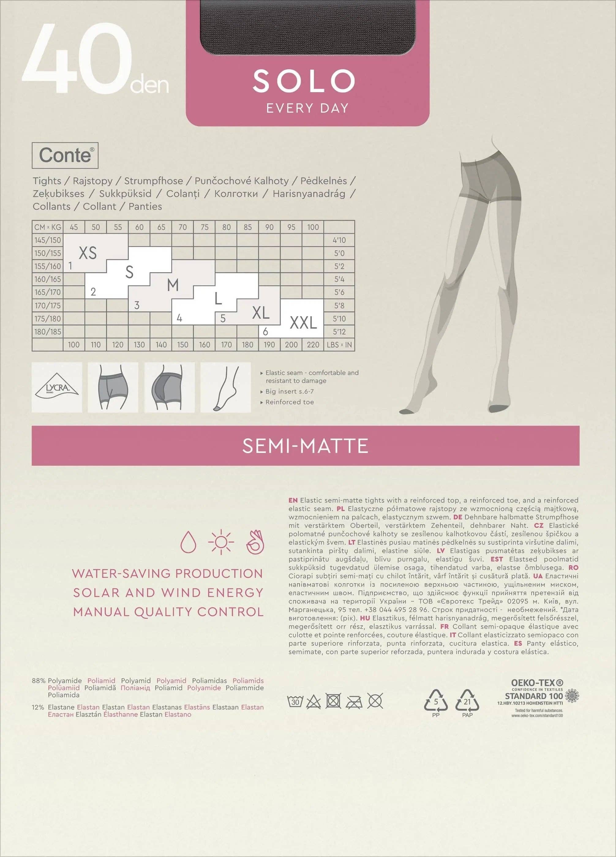 Conte Elegant – wholesale Strumpbyxor - Dam – Tights Conte Solo 40 Den - Klassiska Strumpbyxor6