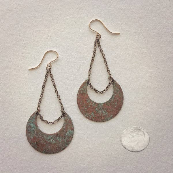 Beatrixbell Handcrafted - Wholesale Dangle Earrings - Copper Moon Earrings2
