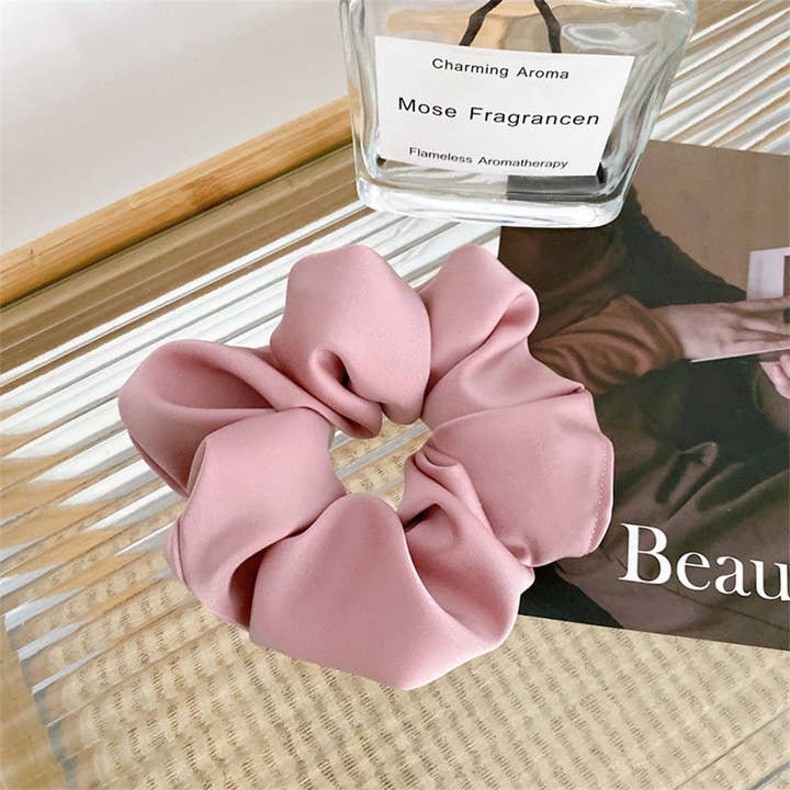 ACCITY - Wholesale Scrunchie - Women's - SIMPLE MONOCHROME SILK SCRUNCHIES_LARGE SIZE_CWAHA03499