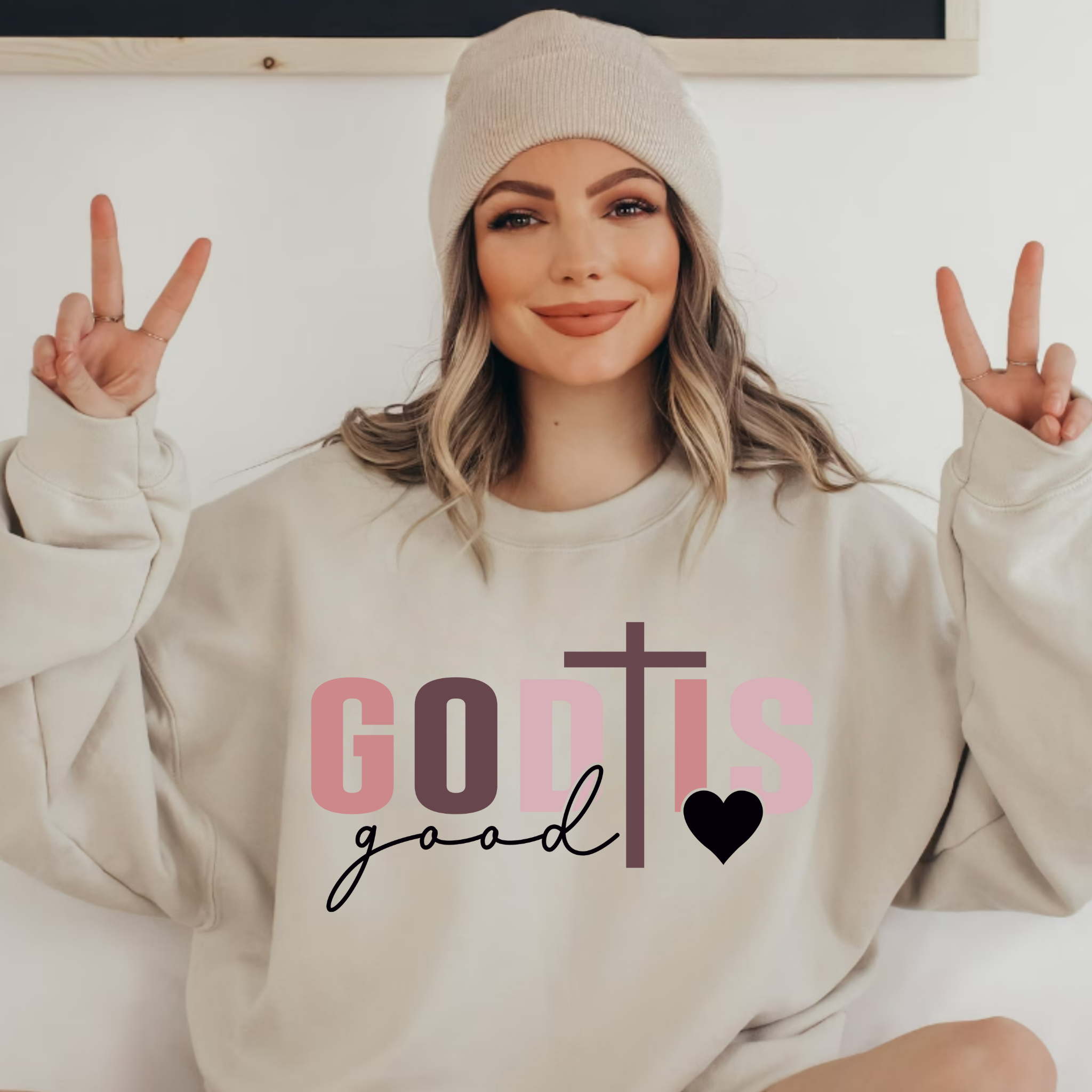 TEELUX - Wholesale Sublimatie-transfer - (God niet inbegrepen) God is Goed + Optionele Zak - DTF (KOUDE PEEL)3