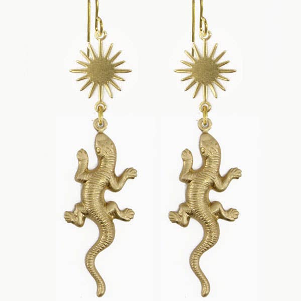 Brass Sand - Wholesale Dangle Earrings - Sunning Lizard