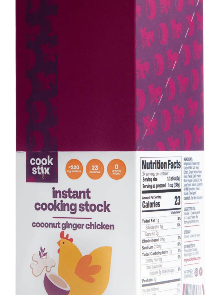Coconut Ginger Chicken Carton - 8 Stix for wholesale by Cookstix