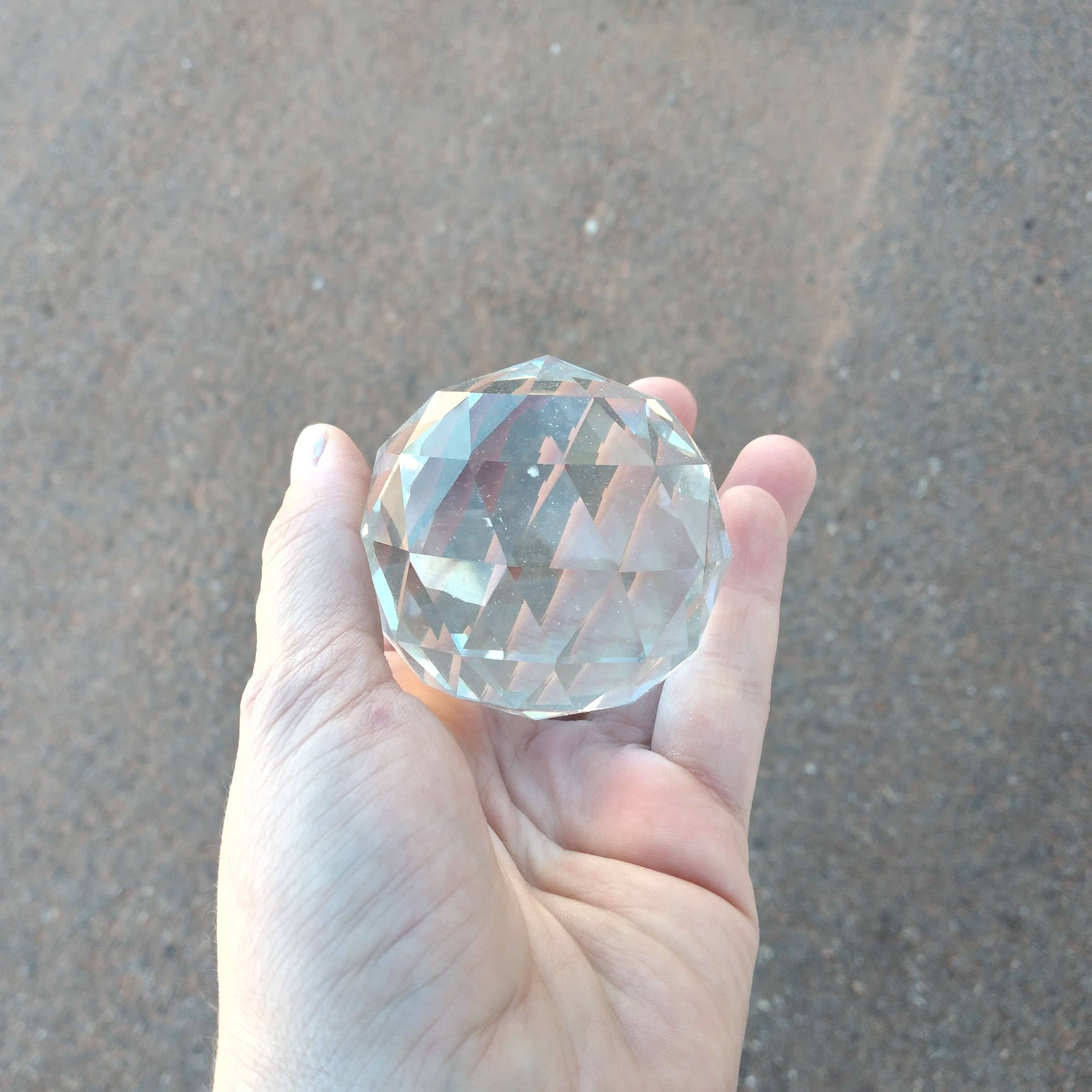 Keystone Crystals - Wholesale Spiritual Stone/Crystal - Crystal Feng Shui Ball with Faceted Surface – No Hole1