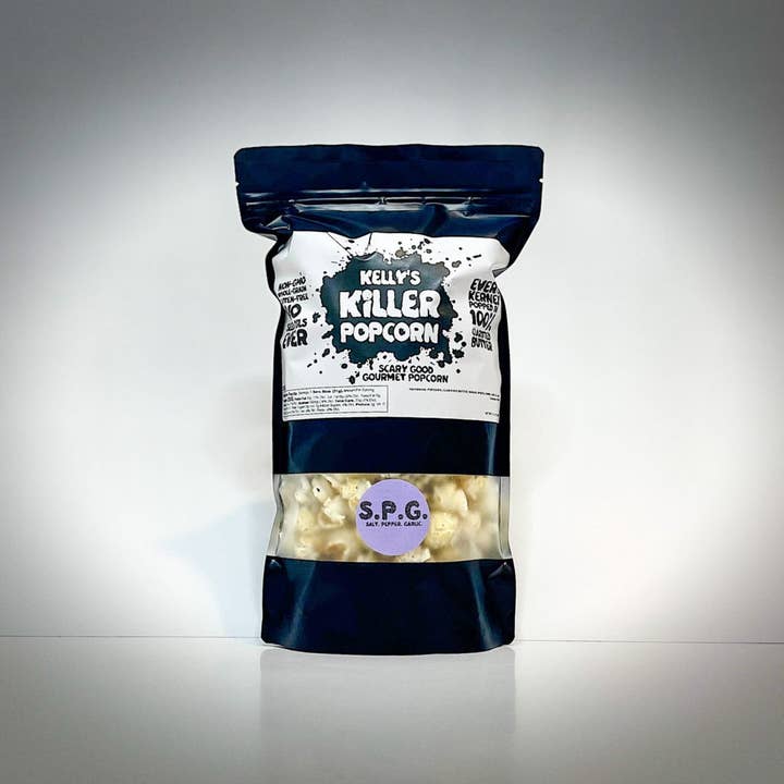 Salt Pepper Garlic for wholesale by Kelly’s Killer Popcorn