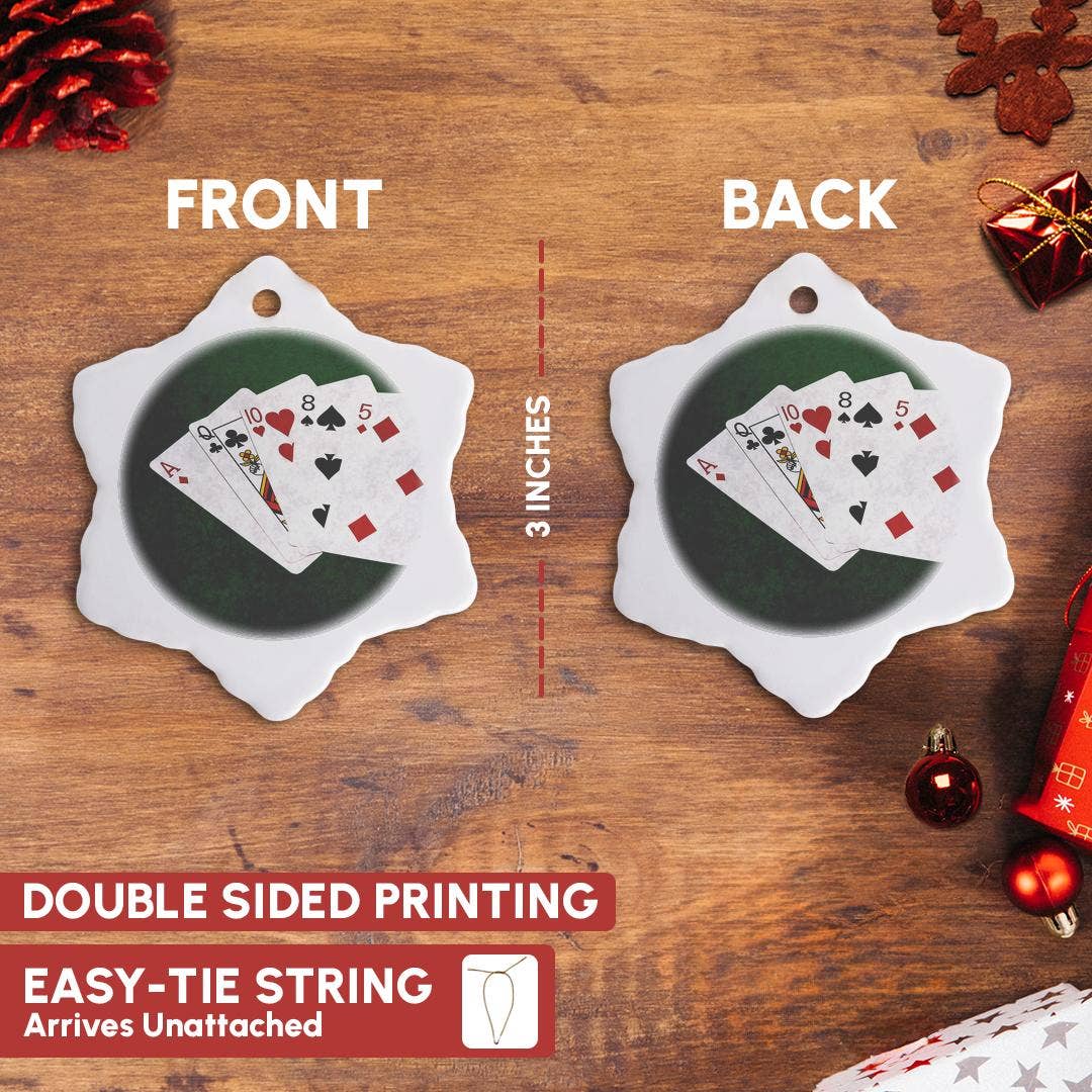 3dRose - Wholesale Ornament - 3dRose, Poker Hands High Card, Ace to Five, Ornament2