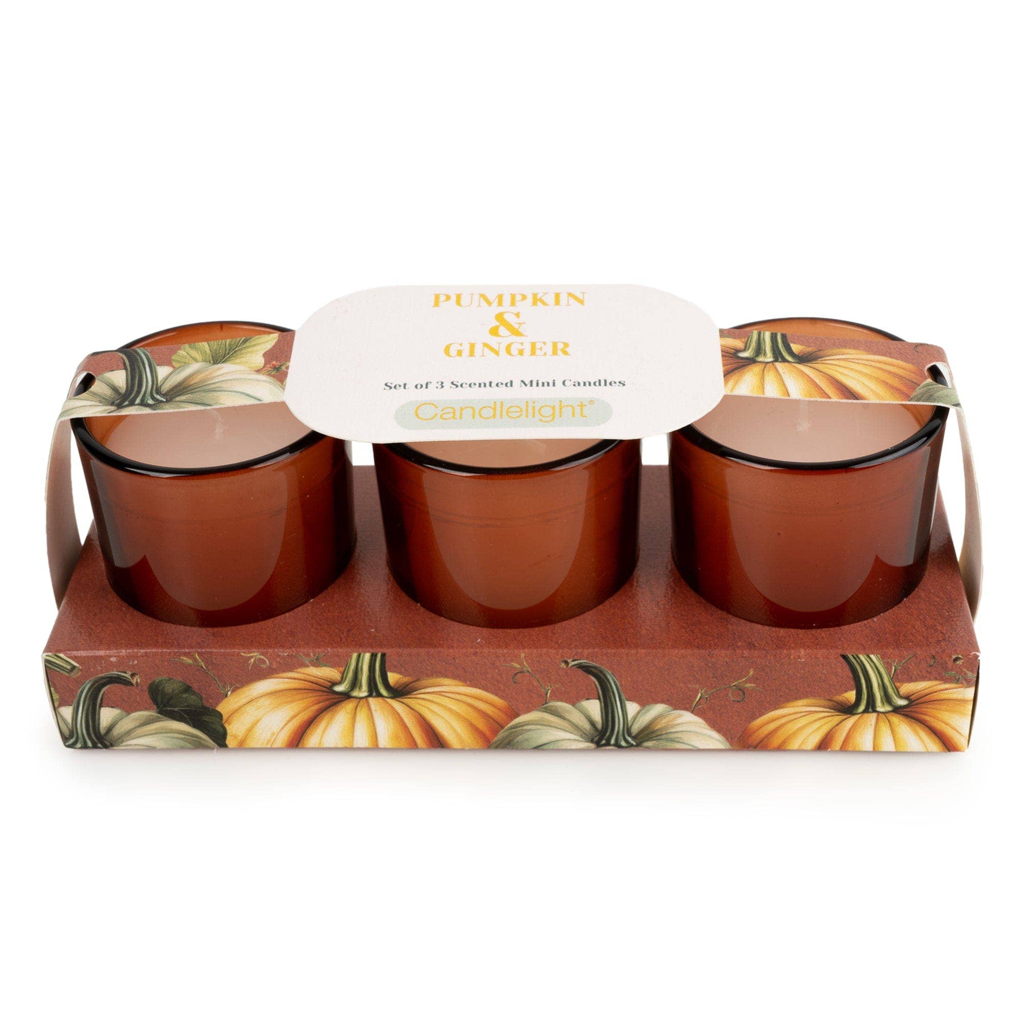 Candlelight Products Ltd – wholesale Votive candle – Set of 3 Votive Candles - Pumpkin & Ginger 6pk1