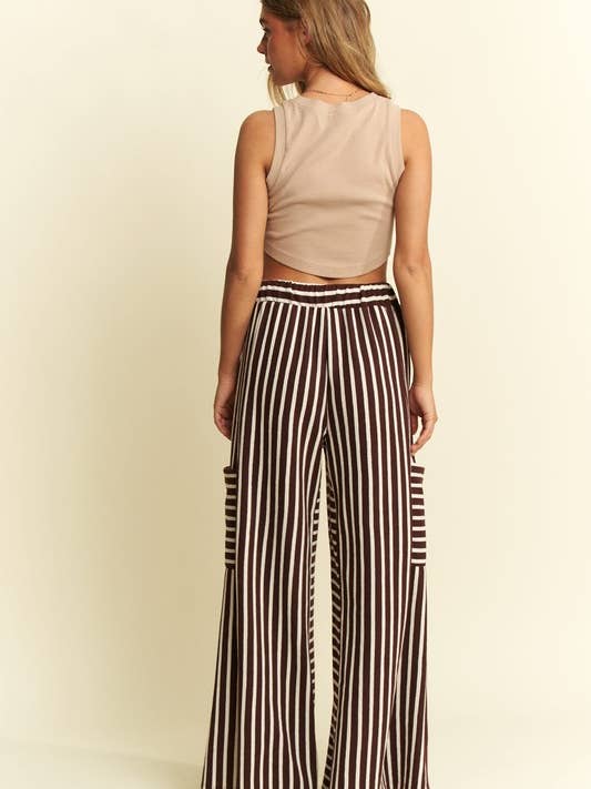 JADE BY JANE - Wholesale Pants - Women's - STRIPE WIDE LEG PANTS