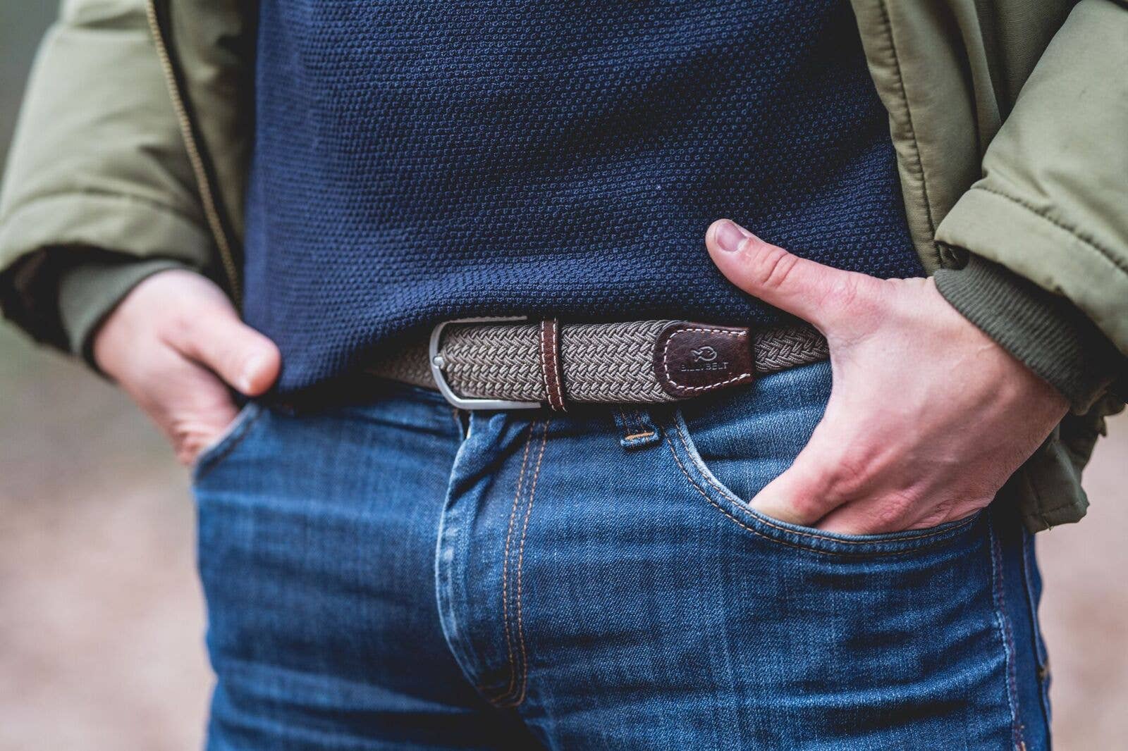 BILLYBELT - Vendita all'ingrosso Cintura - Unisex - Cintura intrecciata elasticizzata beige taupe2