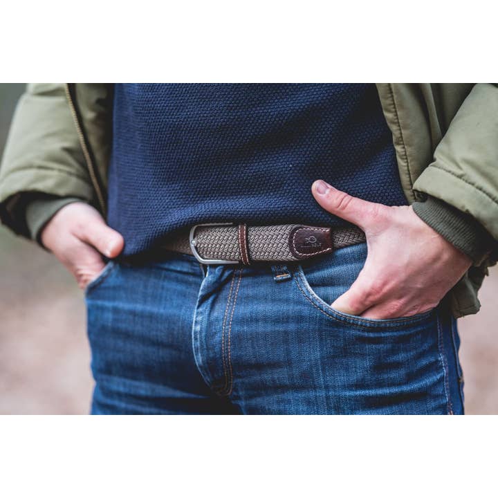 BILLYBELT - Vendita all'ingrosso Cintura - Unisex - Cintura intrecciata elasticizzata beige taupe2