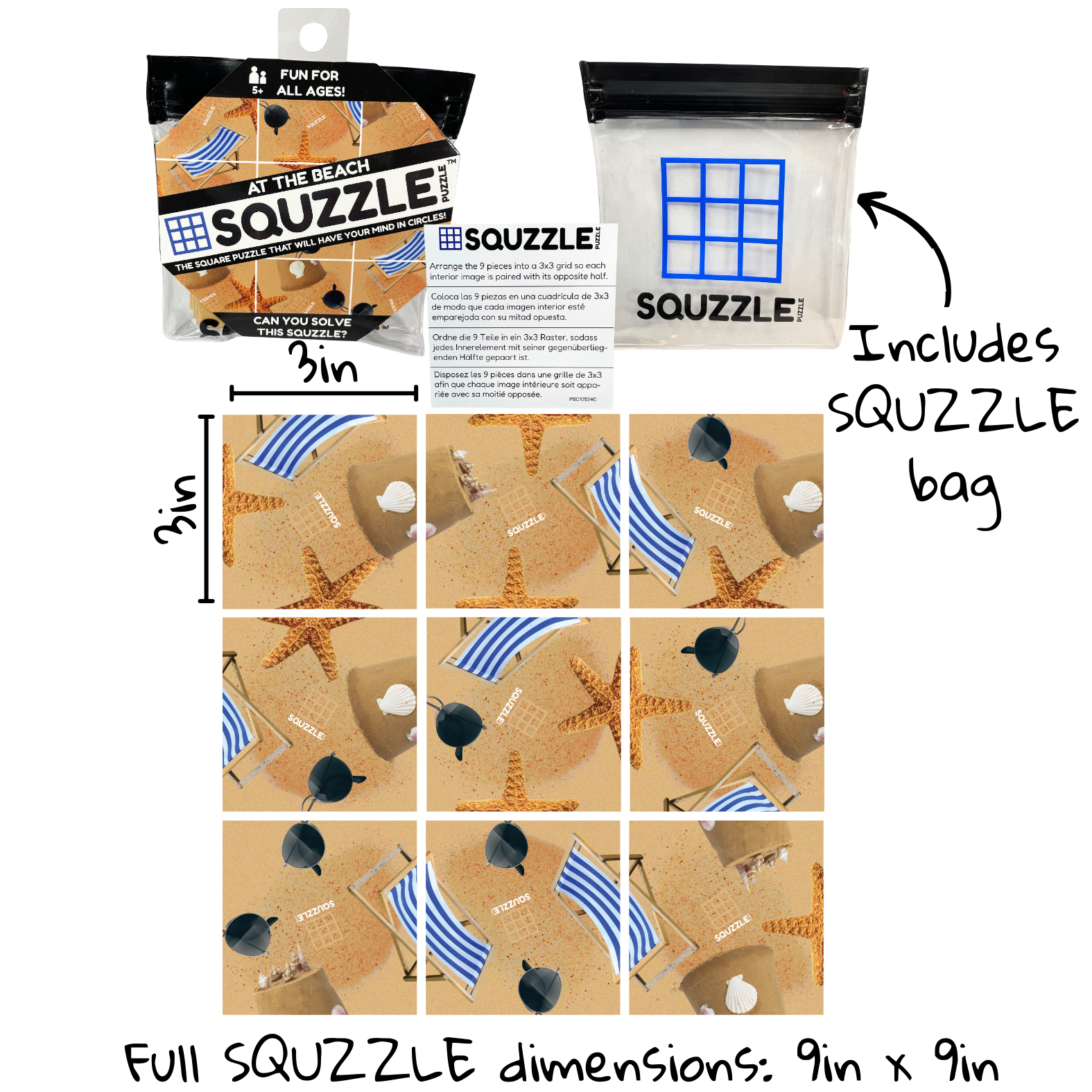 Fun Squared Games - Wholesale Brain Game - Kids - At the Beach Squzzle Puzzle2