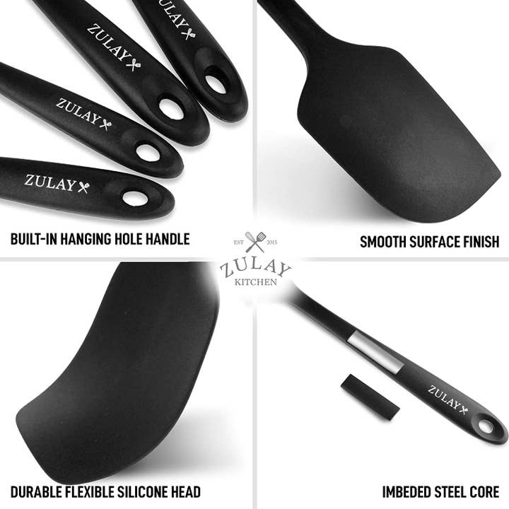 Zulay Kitchen - Wholesale Spatula/Turner - Heat Resistant Silicone Spatula Set Stainless Steel Core