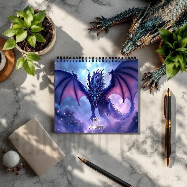 Hallowed Relics – wholesale Calendar – 2025 Mythical Dragon Art Calendar - Gothic Wall Decor