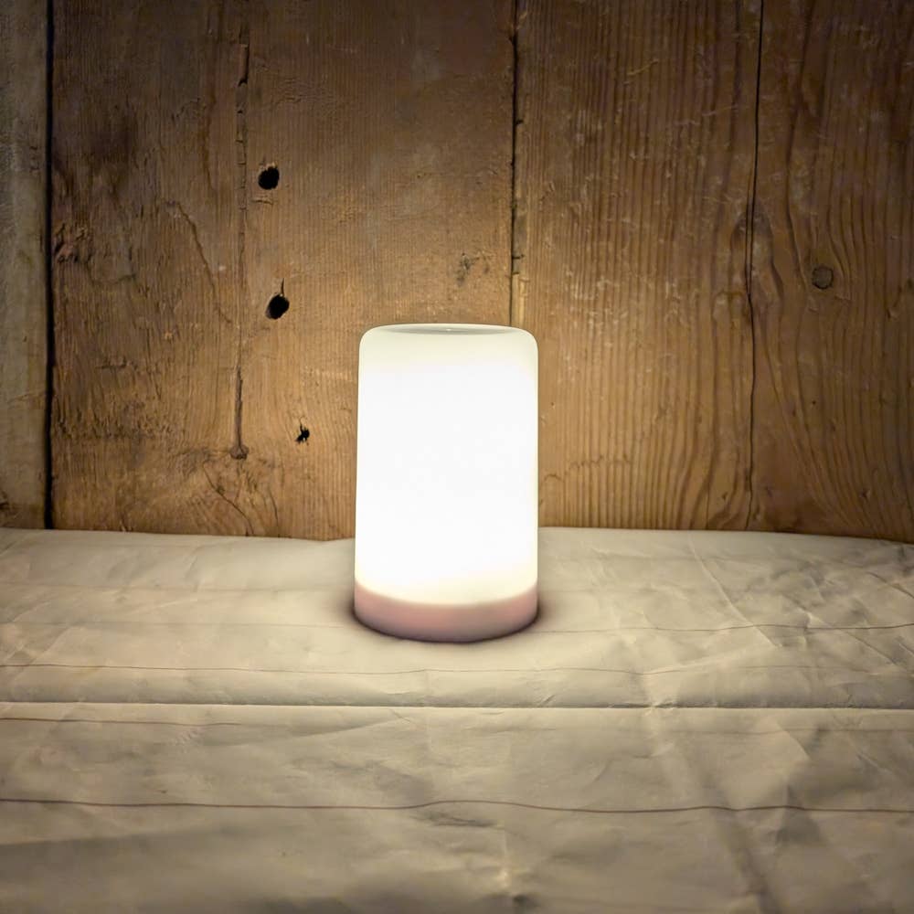 A.T. Imports - Wholesale Flameless Candle - White LED Flame Illusion Pillar 3"x4.5" Candle