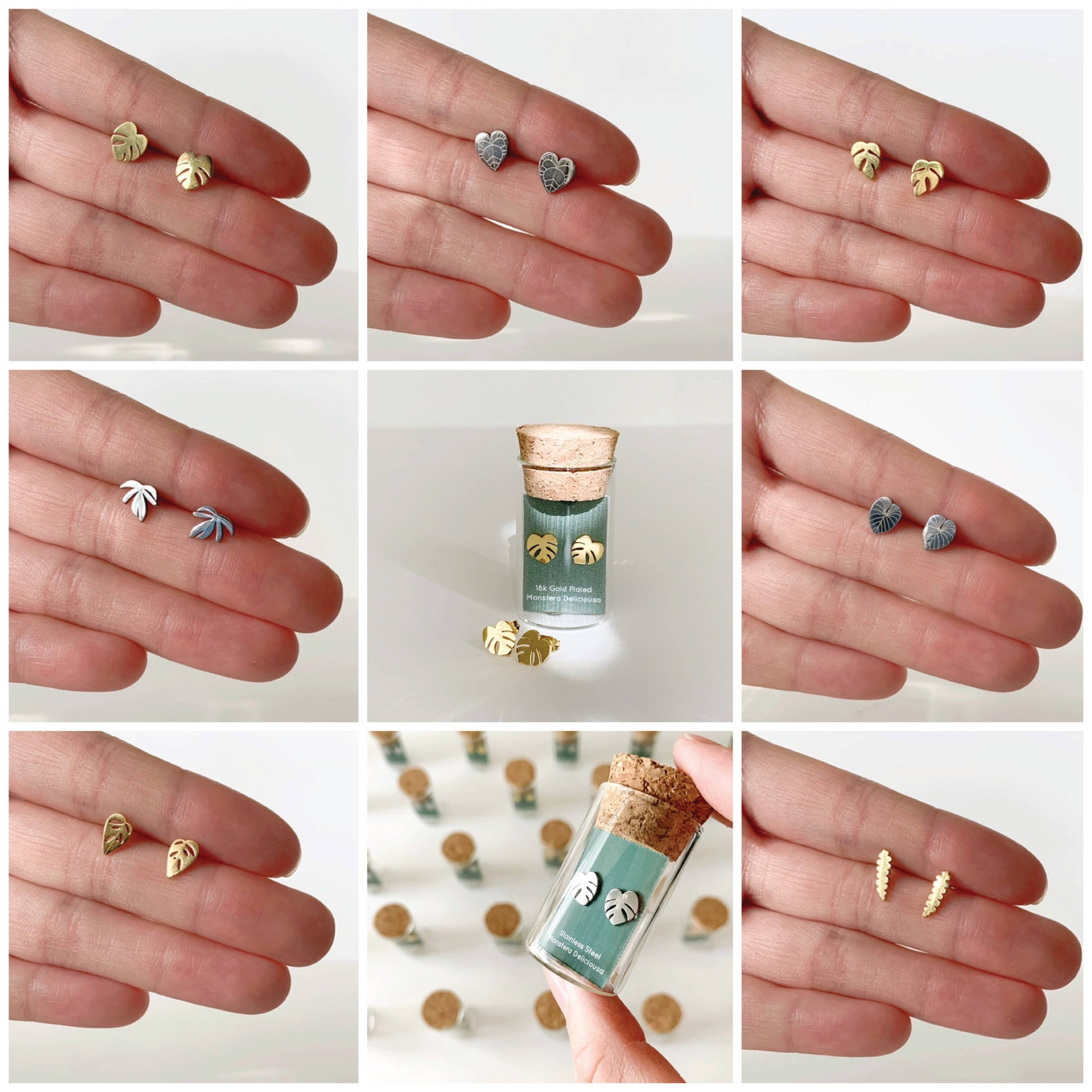 Dainty Little Tiny Things - Wholesale Stud/Post Earrings - Rhaphidophora Tetrasperma | Hypoallergenic Earrings3