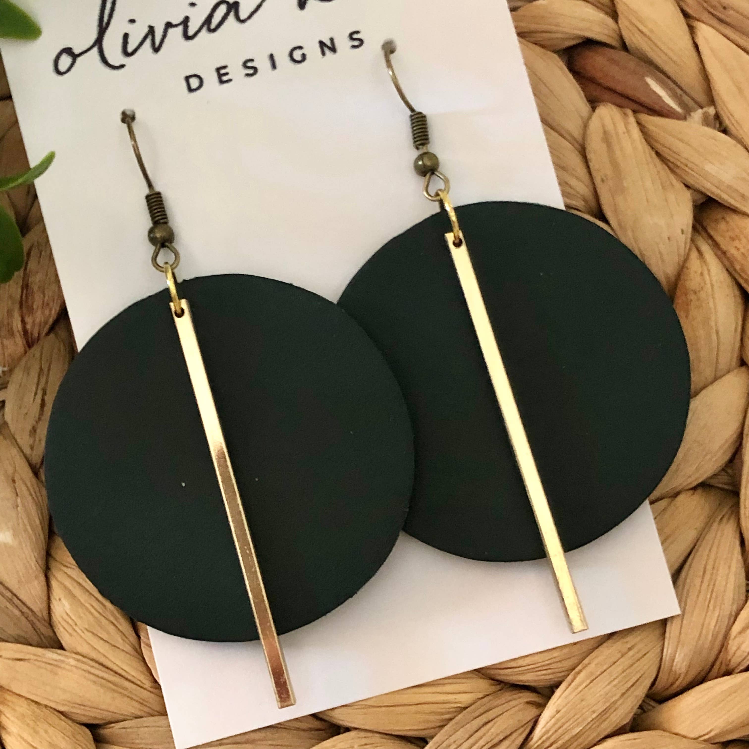 Olivia Keri Designs - Wholesale Dangle Earrings - Lindsay - Dark Green2