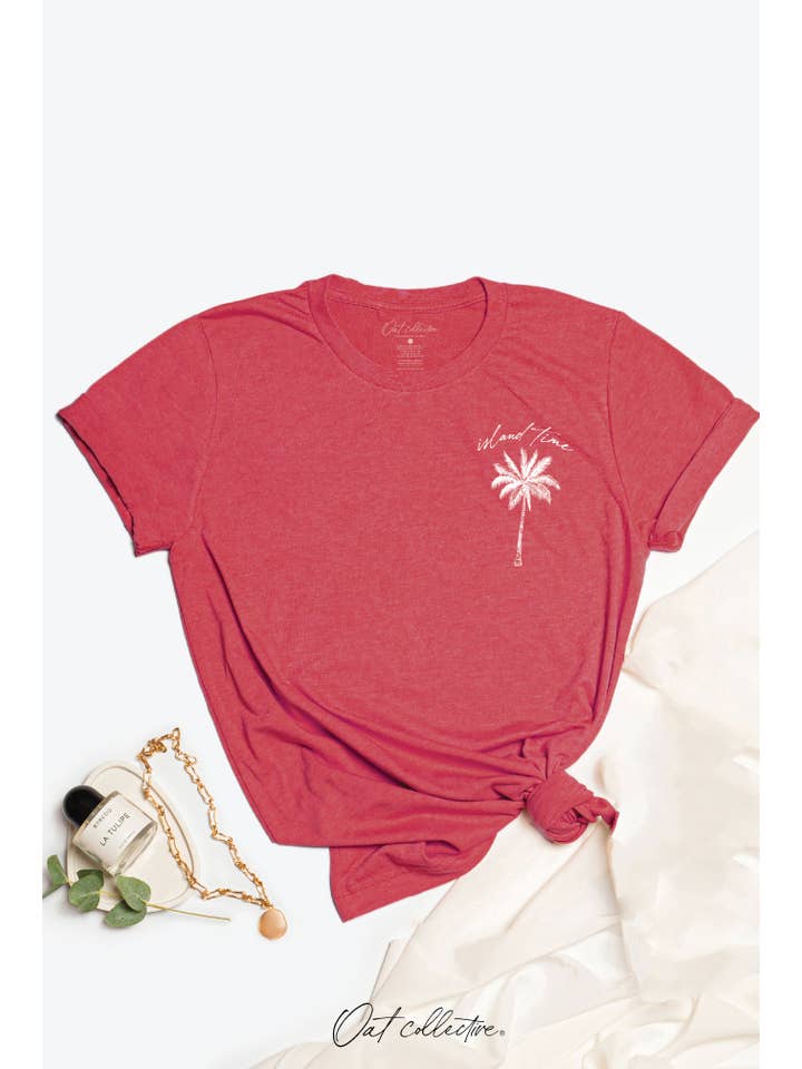 OAT COLLECTIVE – Engroshandel T-shirt med print - Dame – ISLAND TIME Grafisk T-shirt3