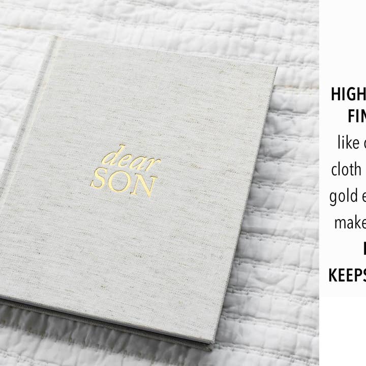 Duncan & Stone Paper Co. - Wholesale Journal/Diary - Dear Son Childhood Keepsake Book | Gift for Mom or Spouse