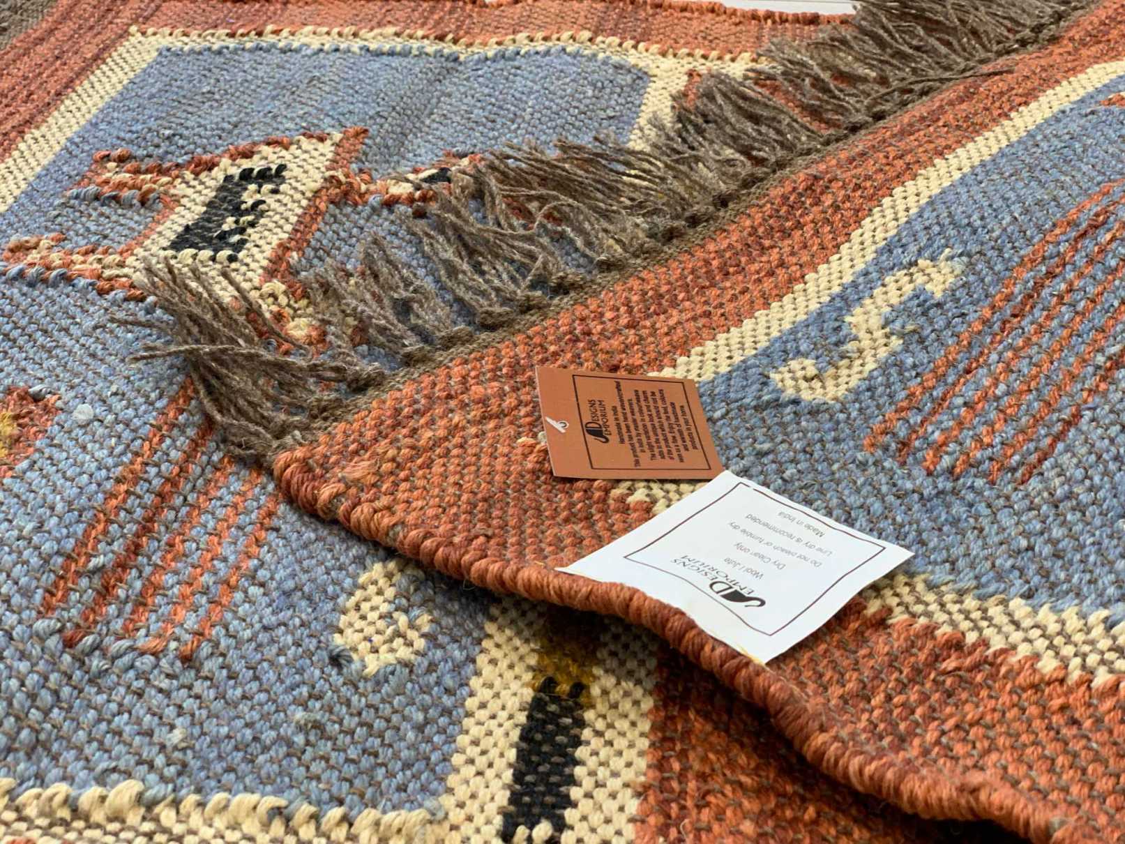 Designs Emporium - Wholesale Area Rug - Kilim Rug Birds Wool Jute Indian Handmade 2x3' 2x6' 2x9' 5x8'9