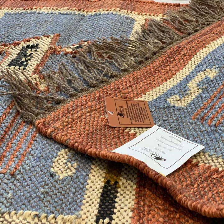 Designs Emporium - Wholesale Area Rug - Kilim Rug Birds Wool Jute Indian Handmade 2x3' 2x6' 2x9' 5x8'9