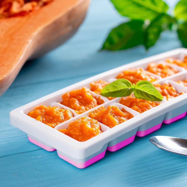Vigor Path - Wholesale Ice Tray/Mold - 4 Pack Silicone stackable Ice Cube Trays - (White+Pink)