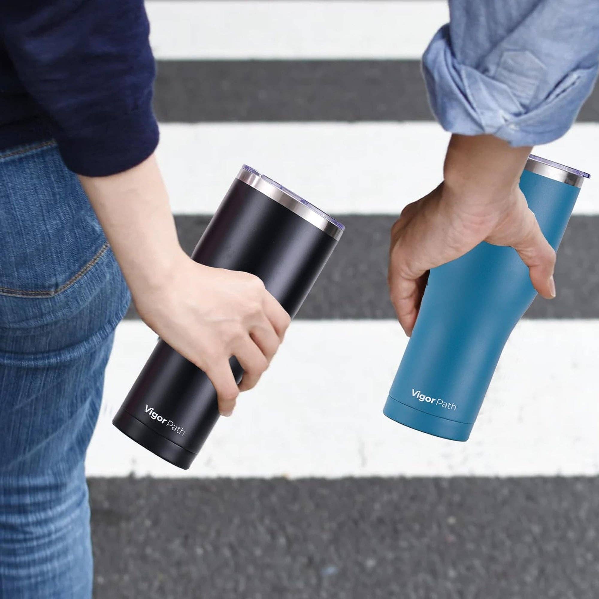 Vigor Path - Wholesale Insulated Mug/Tumbler - Insulated Tumbler Cup with Slide Lid - 40oz (Pink)4