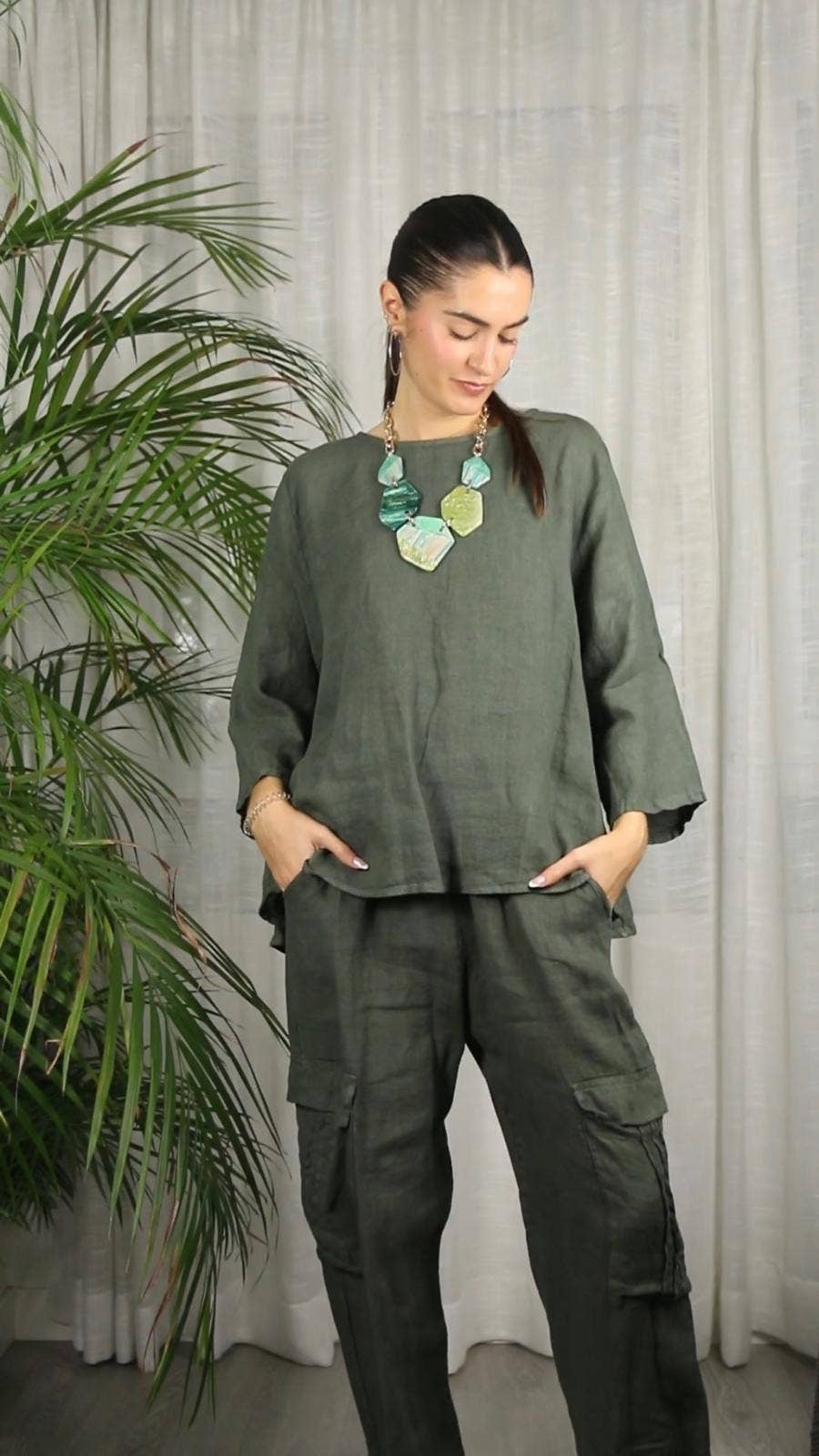 Linen & More - Vendita all'ingrosso Camicetta - Donna - REF 59100 BLUSA A MANICA LUNGA 100% LINO3