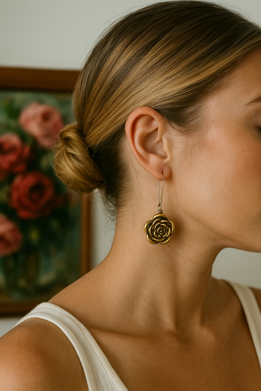 Wild & Free - Wholesale Dangle Earrings - Pendientes de Rosa de Estilo Vintage3