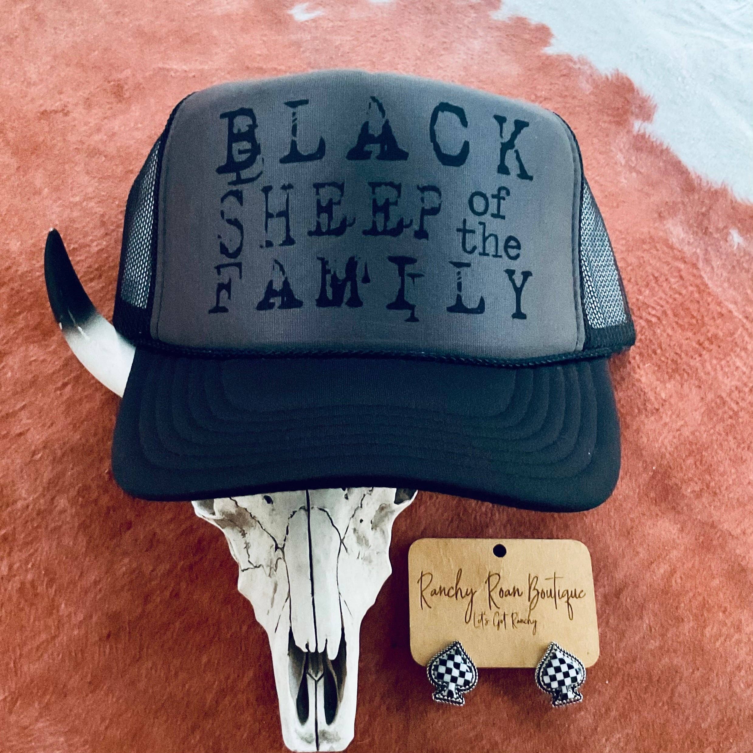 Ranchy Roan Boutique - Wholesale Trucker Hat - Women's - Black Sheep of the Family Western Trucker Hat