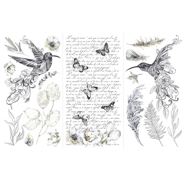 Plume Et Fleurs - Large Cut Into 3 Sheets for wholesale by Hokus Pokus