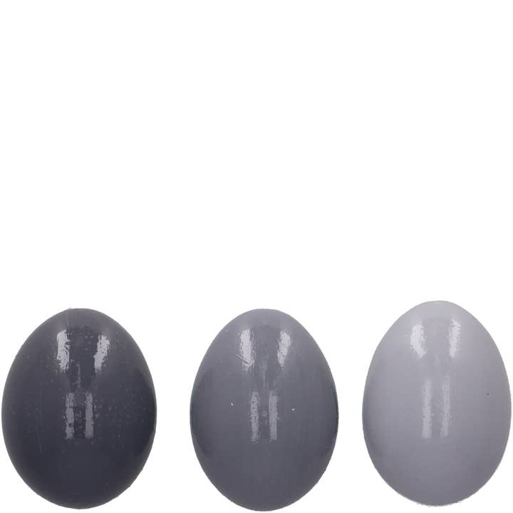 Vosteen - Venta al por mayor Adornos/decoración de exteriores - Laca natural de huevo de gallina, 3 colores, 6 cm de alto, gris brillante