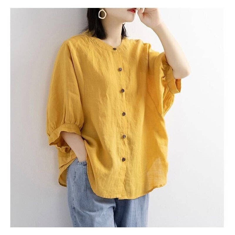 Sheer Trend - Wholesale Blouse - Women's - Artistic Lantern Sleeve Blouse3