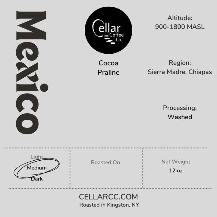 Mexico (Single Origin) Coffee Beans - 12 oz bags for retail for wholesale by Cellar Coffee Company