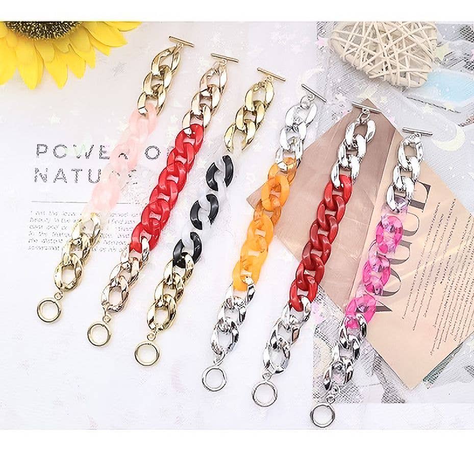 Diacly - Wholesale Link & Chain Bracelet - 12pk Multi Color Chain Bracelet1