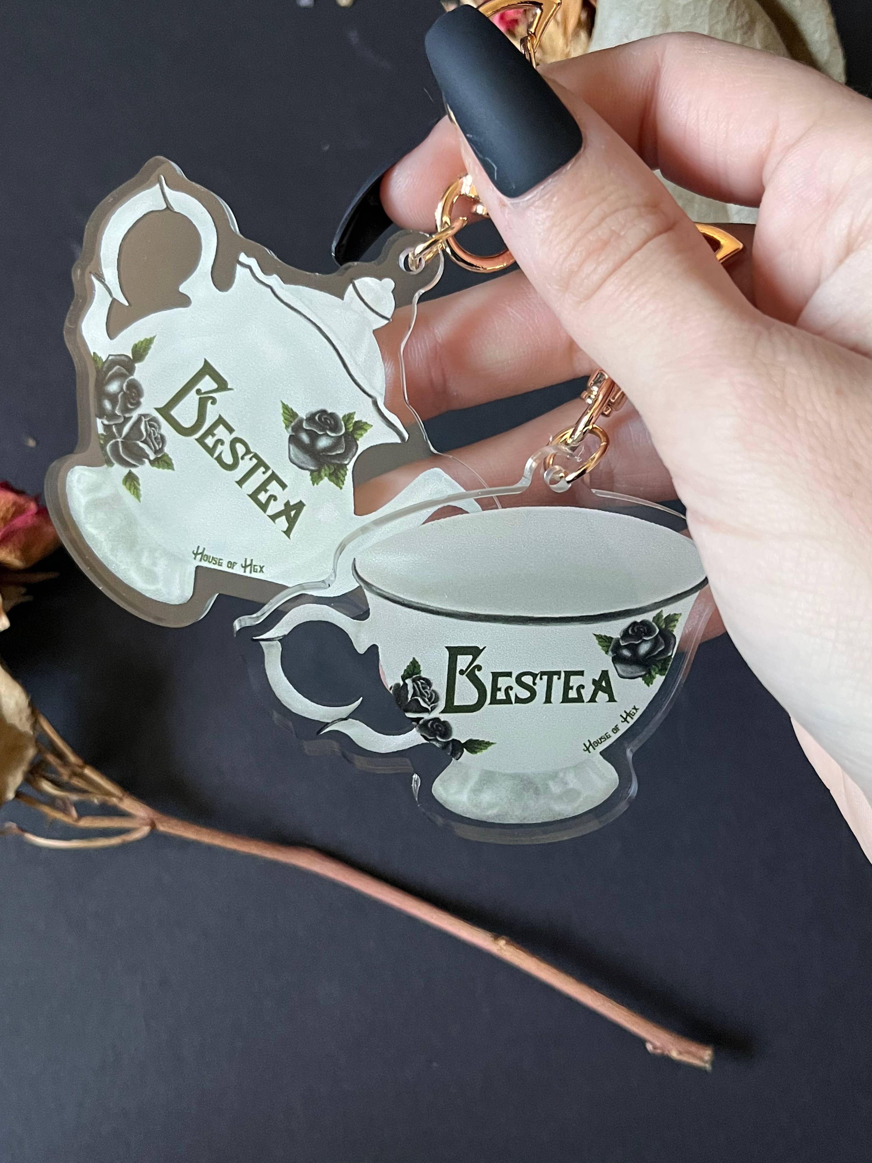 House of Hex – wholesale Keychain – Women's – Bestea Keychain Set | BFF | Tea party | Friendship6