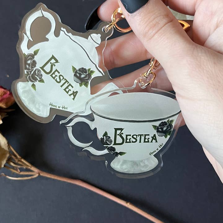 House of Hex - Wholesale Keychain - Women's - Bestea Keychain Set | BFF | Tea party | Friendship6