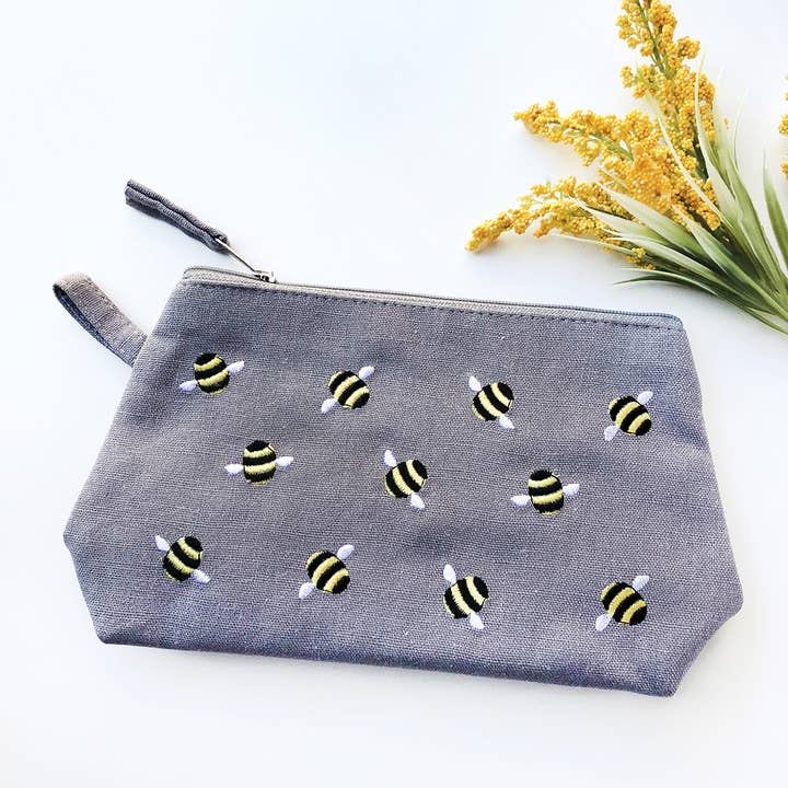 Bee Small Cosmetic Case (Gray) | Just Trade for wholesale by WorldFinds