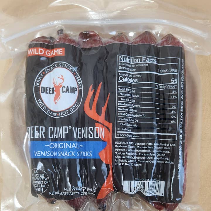 DEER CAMP® Venison Snack Stick 5 oz. for wholesale by DEER CAMP® Coffee Roasting Company & Outfitters
