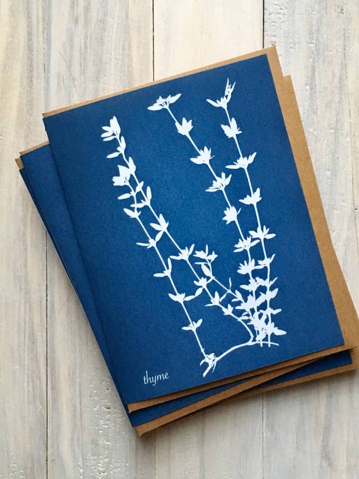 Herb Note Card Set - Cyanotype Reproductions for wholesale by Alison Art Cyanotypes